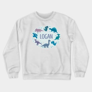 Logan surrounded by dinosaurs Crewneck Sweatshirt